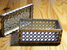 Laser Cut Wooden Box with Arabic Ornaments Design CDR File
