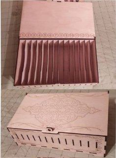 Laser Cut Wooden Box with Cells CDR and DXF Free Vector for CNC Laser Cutting