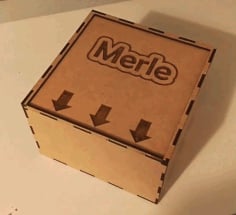 Laser Cut Wooden Box With Sliding Lid 15x15x10 3mm Mdf Template DXF File