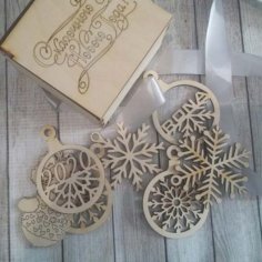 Laser Cut Wooden Box with Snowflake Decor Toys Free CDR and SVG Vector File