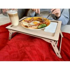 Laser Cut Wooden Breakfast Table CNC Wooden Furniture Design Outdoor Table DXF File
