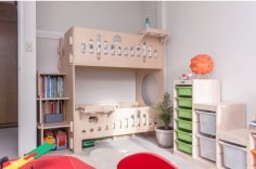 Laser Cut Wooden Bunker Bed for Kids Wooden Kids Furniture DXF File