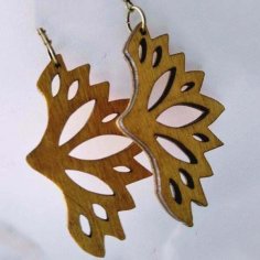 Laser Cut Wooden Butterfly Earrings Design DXF and CDR File