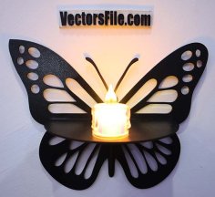 Laser Cut Wooden Butterfly Wall Decorative Shelf CDR and DXF File