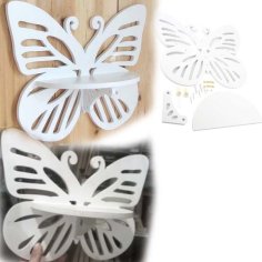 Laser Cut Wooden Butterfly Wall Shelf 10mm CDR and DXF Vector File