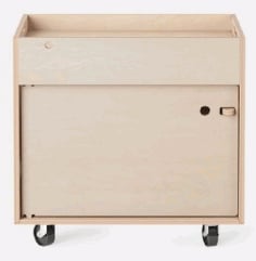 Laser Cut Wooden Cabinet on Wheels Vector File