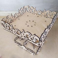Laser Cut Wooden Candy Bowl Fruit Basket CDR and DXF Plywood 4mm Vector File