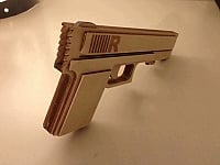 Laser Cut Wooden Cardboard Gun Toy DXF File