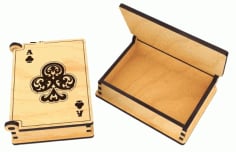 Laser Cut Wooden Cards Box Drawing CDR and DXF Vector File