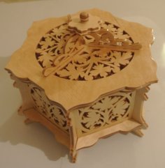 Laser Cut Wooden Carved Jewelry Box PDF File