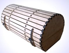 Laser Cut Wooden Casket Barrel Box for Storage CDR File
