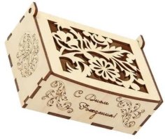 Laser Cut Wooden Casket with Flowers Engraving Box Design Vector File