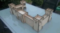 Laser Cut Wooden Castle 3D Model, 3D Architecture Model CDR and DXF File