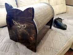 Laser Cut Wooden Cat Bed Design Wood Furniture Layout CDR File