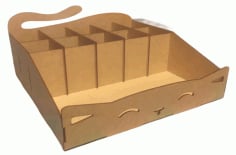 Laser Cut Wooden Cat Pen Organizer CDR, DXF and Ai File