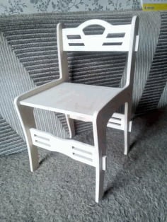 Laser Cut Wooden Chair, Fancy Chair Design Vector File