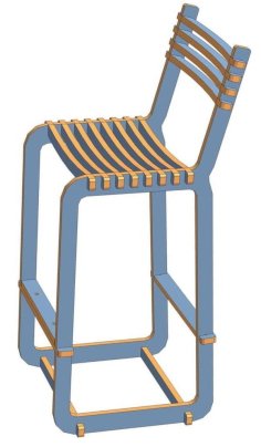 Laser Cut Wooden Chair Layout Vector File