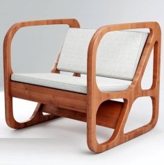 Laser Cut Wooden Chair with Armrests CDR File