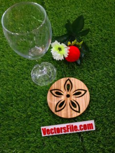 Laser Cut Wooden Coaster Round Coaster Tea Coaster Drink Glass Coaster CDR and Ai Vector File