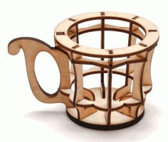 Laser Cut Wooden Coffee Cup Holder Free Vector
