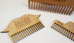 Laser Cut Wooden Comb Beard Comb Mustache Comb Beard Care Wood Comb CDR File