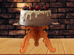 Laser Cut Wooden Decor Cake Stand, Wooden Cake Stand Vector File