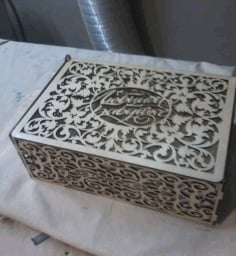Laser Cut Wooden Decor Gift Box With Lid Free Vector
