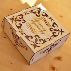 Laser Cut Wooden Decorative Box Jewelry Box Gift Box Wedding Box DXF and CDR File