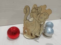 Laser Cut Wooden Decorative Cartoon Basket CDR File