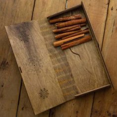 Laser Cut Wooden Decorative Cigar Box Gift Box Plywood Box Mini Box CDR and DXF File