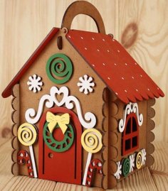 Laser Cut Wooden Decorative Doll House Model Template Vector File