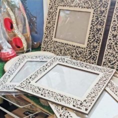 Laser Cut Wooden Decorative Frames Set for Wall Decoration CDR Vector File