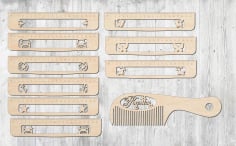 Laser Cut Wooden Decorative Ruler Set Free CDR Vectors File