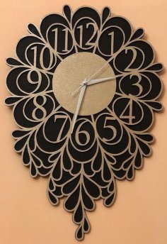 Laser Cut Wooden Decorative Wall Clock Vector File
