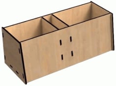 Laser Cut Wooden Desk Organizer Storage Box, Wooden Box, Wooden Organizer Box Vector File