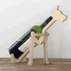 Laser Cut Wooden Dog Bottle Stand Layout CDR File
