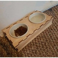 Laser Cut Wooden Dog Food Container Wood Pet Food Bowl CDR and DXF File