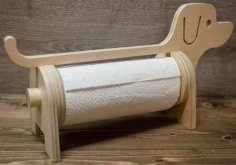 Laser Cut Wooden Dog Tissue Paper Holder Organizer Vector File
