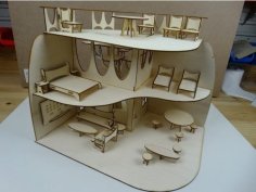 Laser Cut Wooden Doll House CDR File