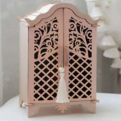Laser Cut Wooden Doll House Furniture Wardrobe CDR and DXF File