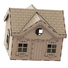 Laser Cut Wooden Doll House Modern Wooden Toy House DXF and CDR File