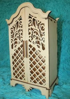 Laser Cut Wooden Doll House Wardrobe CNC Furniture Template CDR File