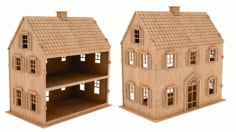 Laser Cut Wooden Doll House Wooden Bird House Vector File