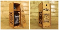 Laser Cut Wooden Drink Bottle Gift Box layout CDR File