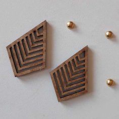 Laser Cut Wooden Earring Design Wooden Jewelry Template CDR and DXF File