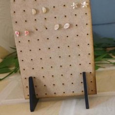 Laser Cut Wooden Earring Stand Jewelry Display Stand Organizer 4mm CDR File
