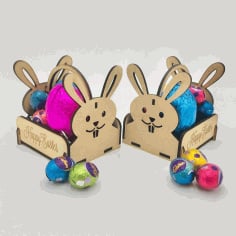 Laser Cut Wooden Easter Bunny Basket Free CDR Vectors File