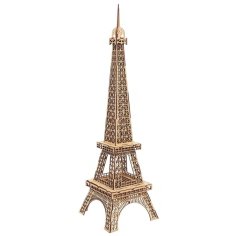 Laser Cut Wooden Eiffel Tower 3D Model Kit Vector File