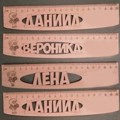 Laser Cut Wooden Engraving Rulers for First Graders Student DXF and CDR File