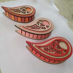 Laser Cut Wooden Eye Shape Jewelry Box Wooden Gift Box CDR and DXF File